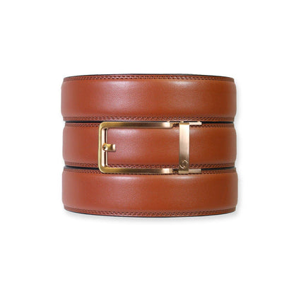 Tough Apparel Tough Apparel - Chili Brown Leather Ratchet Belt & Buckle Set: Copper