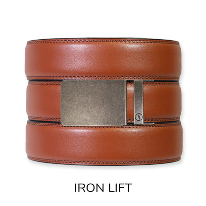 Tough Apparel Tough Apparel - Chili Brown Leather Ratchet Belt & Buckle Set: Copper