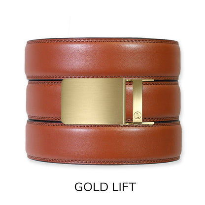 Tough Apparel Tough Apparel - Chili Brown Leather Ratchet Belt & Buckle Set: Copper