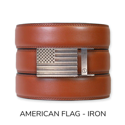 Tough Apparel Tough Apparel - Chili Brown Leather Ratchet Belt & Buckle Set: Copper