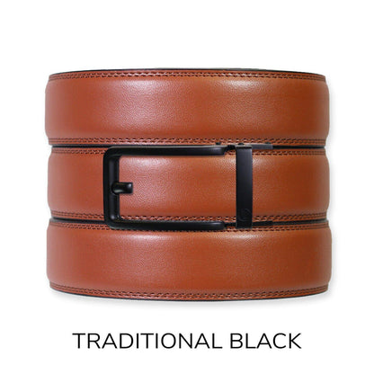 Tough Apparel Tough Apparel - Chili Brown Leather Ratchet Belt & Buckle Set: Copper