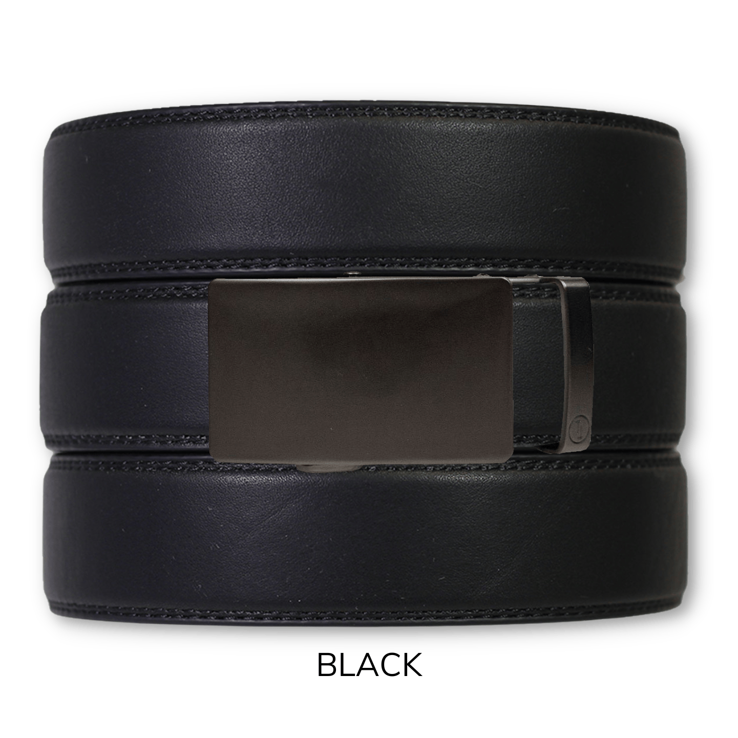 Tough Apparel Tough Apparel - EDC Black Leather Gun Ratchet Belt & Buckle Set: Black / Pant Size 60 or Smaller