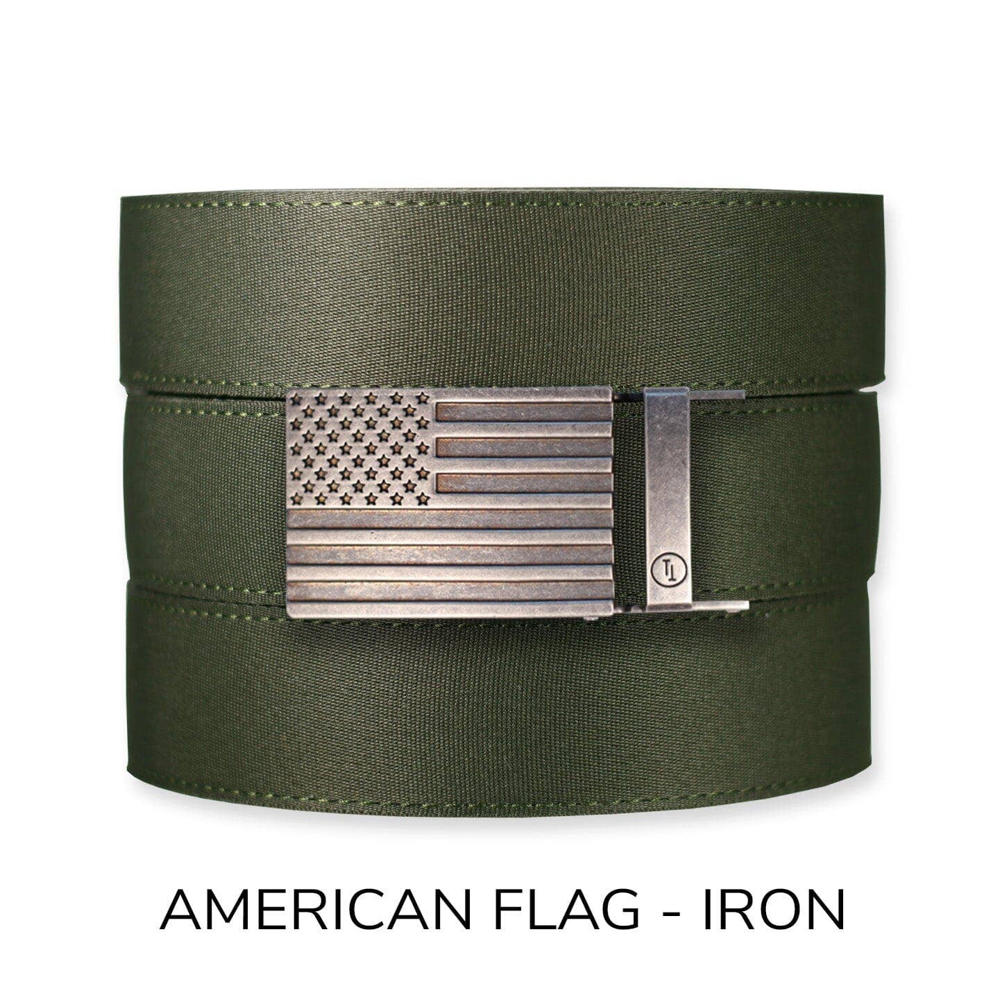 Tough Apparel Tough Apparel - Forest Canvas+ Ratchet Belt & Buckle Set: American Flag - Gun Metal