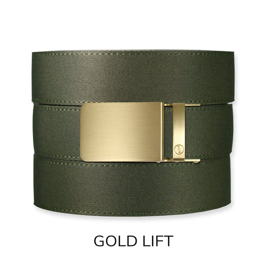 Tough Apparel Tough Apparel - Forest Canvas+ Ratchet Belt & Buckle Set: Brushed Gold
