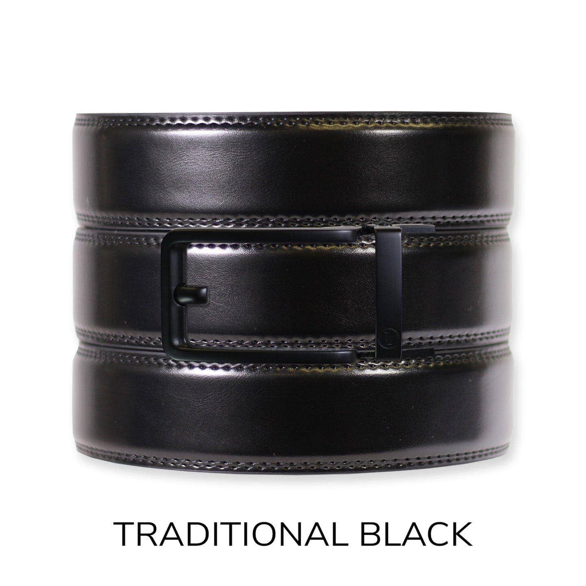 Tough Apparel Tough Apparel - Gloss Black Leather Ratchet Belt & Buckle Set: American Flag - Gun Metal