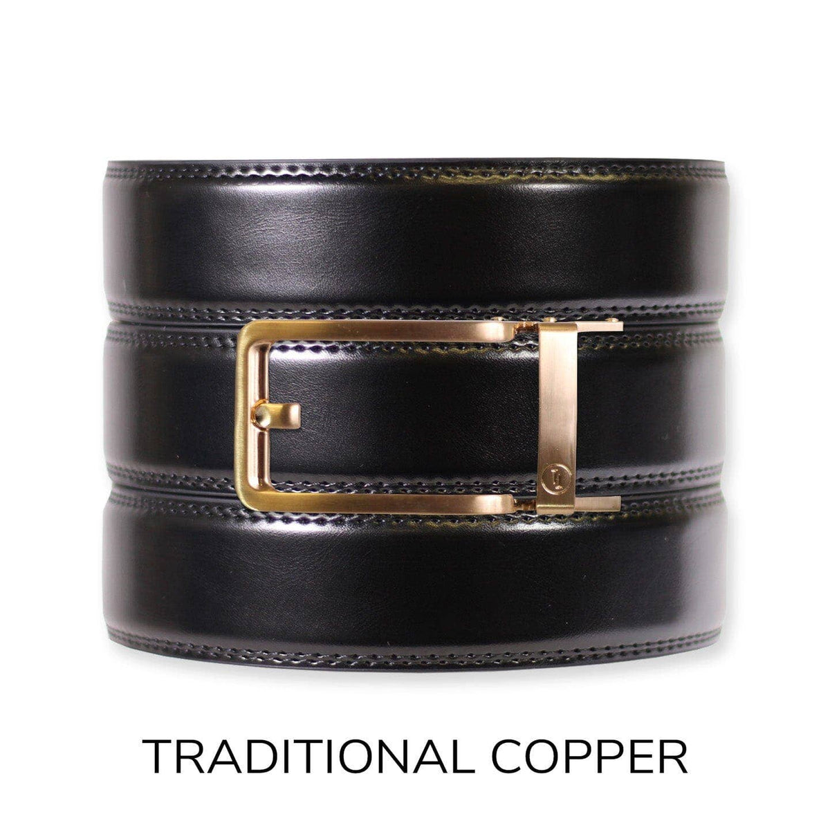 Tough Apparel Tough Apparel - Gloss Black Leather Ratchet Belt & Buckle Set: American Flag - Gun Metal