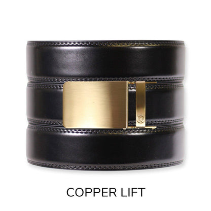 Tough Apparel Tough Apparel - Gloss Black Leather Ratchet Belt & Buckle Set: American Flag - Gun Metal