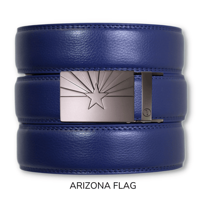 Tough Apparel Tough Apparel - Navy Leather Ratchet Belt & Buckle Set: Black / XL (Pant size 60 and below)