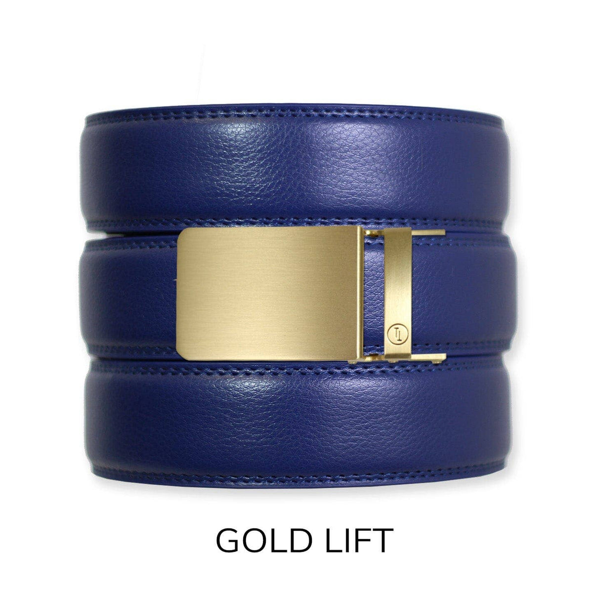 Tough Apparel Tough Apparel - Navy Leather Ratchet Belt & Buckle Set: Black / XL (Pant size 60 and below)