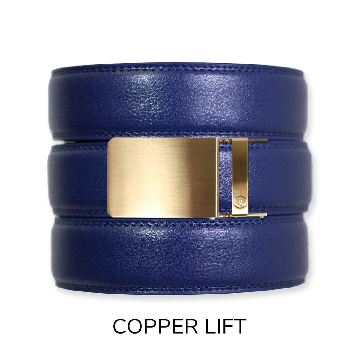 Tough Apparel Tough Apparel - Navy Leather Ratchet Belt & Buckle Set: Black / XL (Pant size 60 and below)