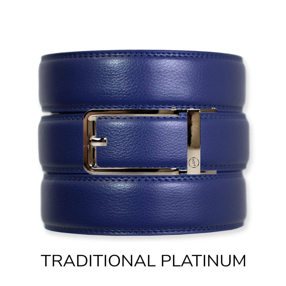 Tough Apparel Tough Apparel - Navy Leather Ratchet Belt & Buckle Set: Black / XL (Pant size 60 and below)