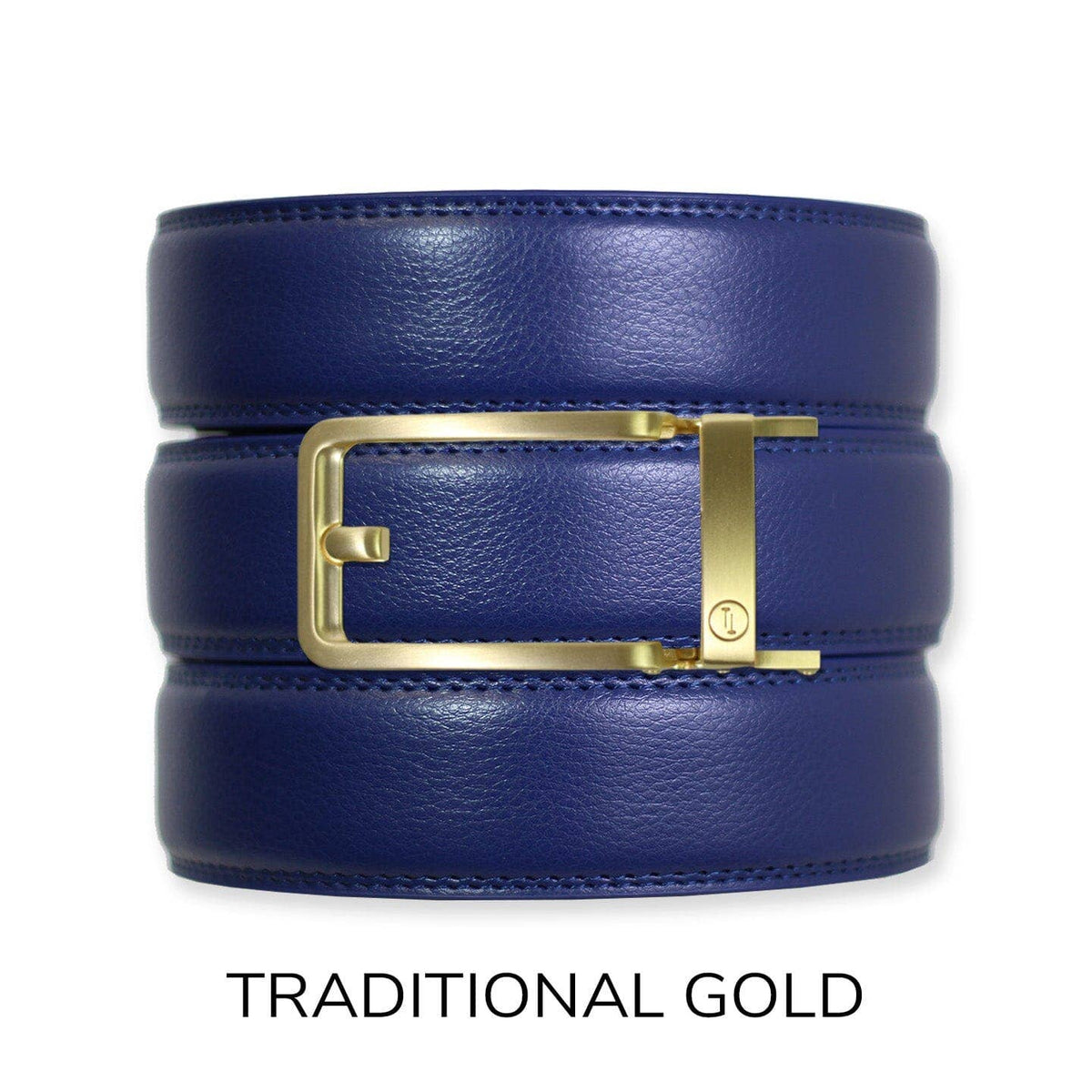 Tough Apparel Tough Apparel - Navy Leather Ratchet Belt & Buckle Set: Black / XL (Pant size 60 and below)