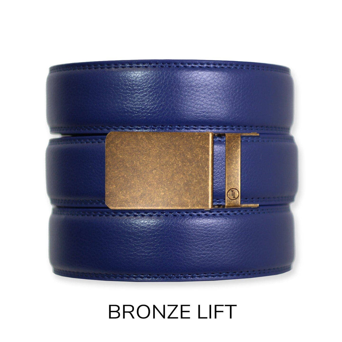 Tough Apparel Tough Apparel - Navy Leather Ratchet Belt & Buckle Set: Black / XL (Pant size 60 and below)