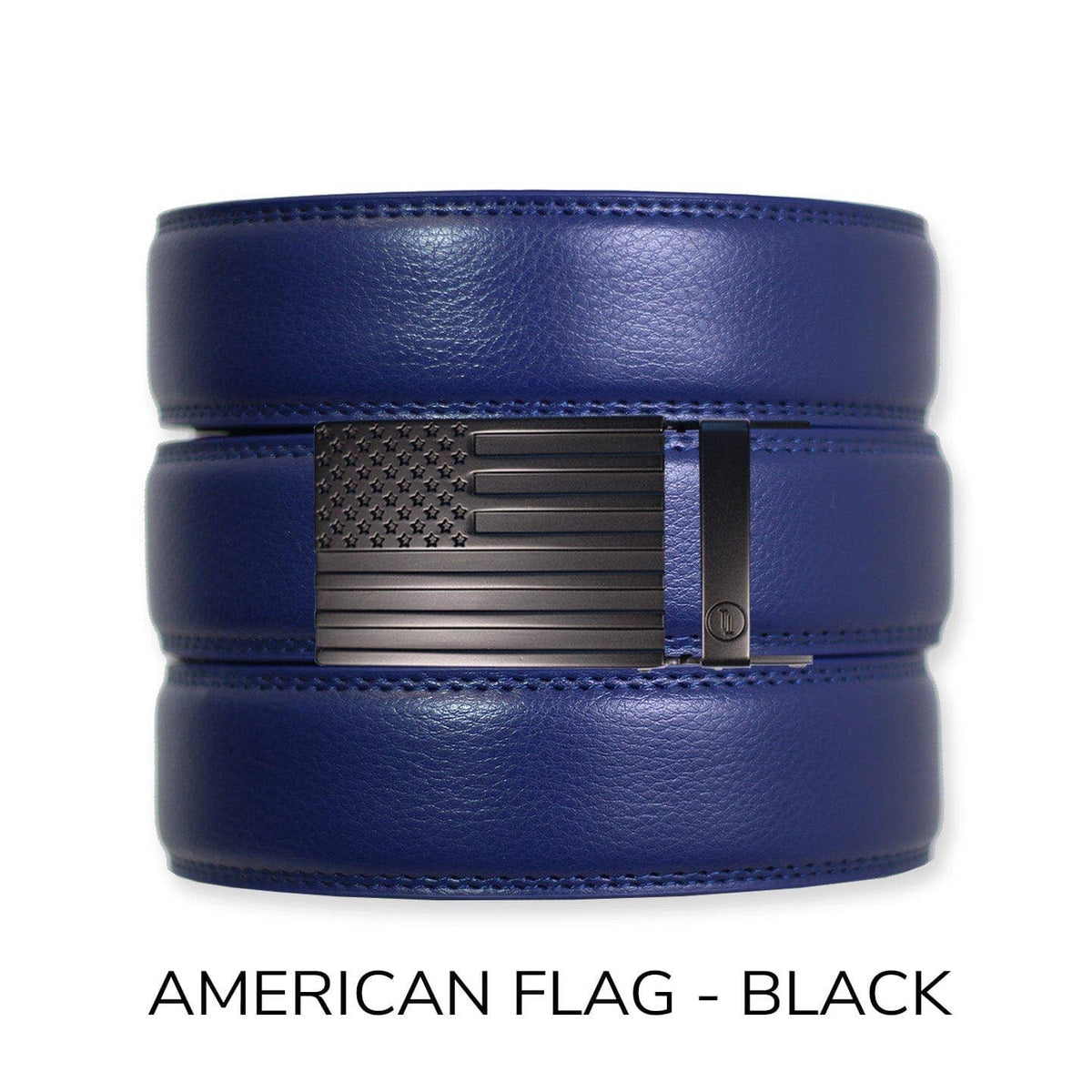 Tough Apparel Tough Apparel - Navy Leather Ratchet Belt & Buckle Set: Black / XL (Pant size 60 and below)