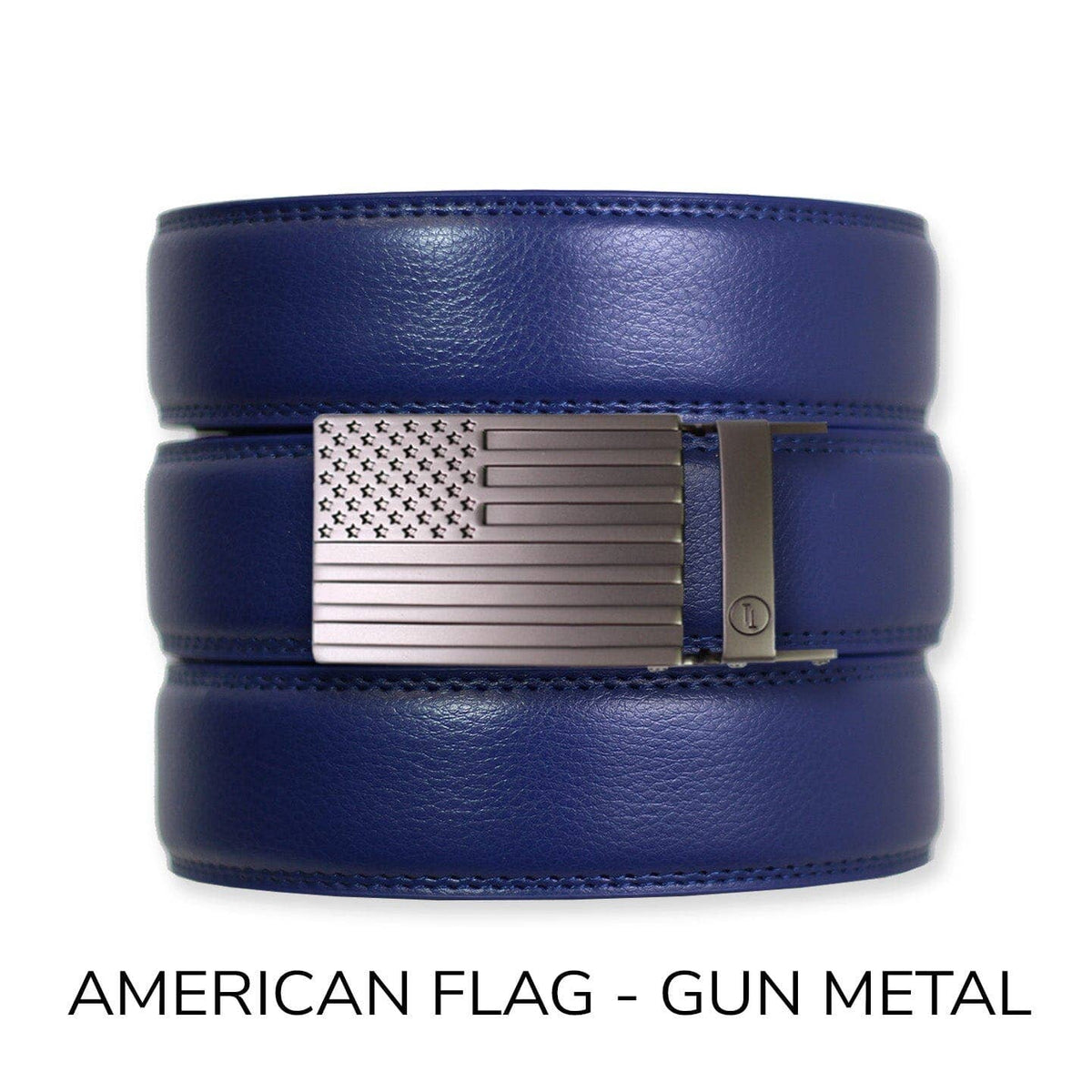 Tough Apparel Tough Apparel - Navy Leather Ratchet Belt & Buckle Set: Black / XL (Pant size 60 and below)