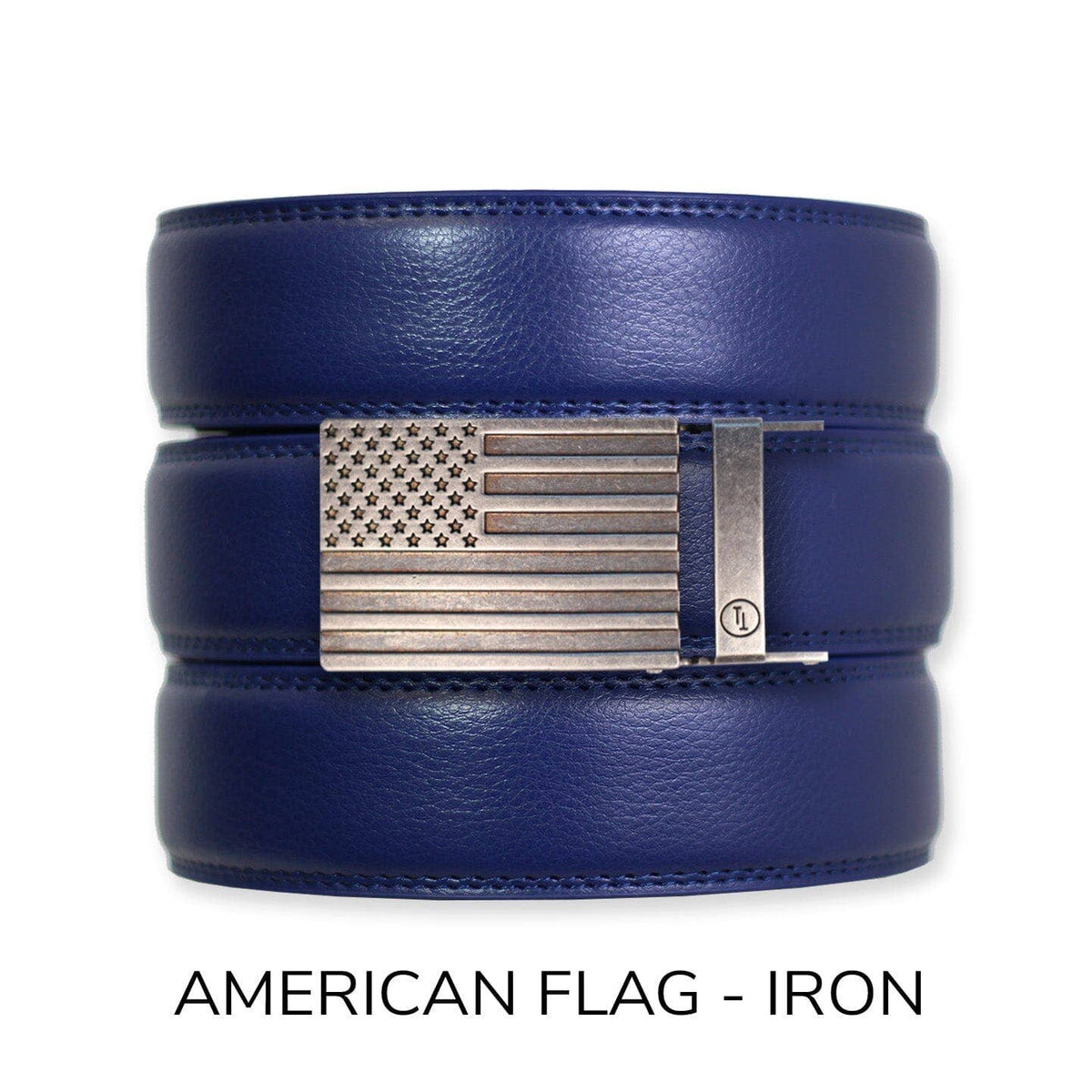 Tough Apparel Tough Apparel - Navy Leather Ratchet Belt & Buckle Set: Black / XL (Pant size 60 and below)