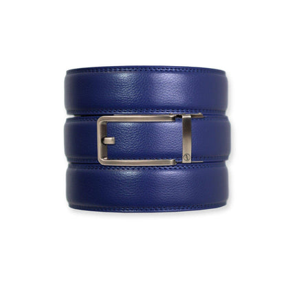 Tough Apparel Tough Apparel - Navy Leather Ratchet Belt & Buckle Set: Black / XL (Pant size 60 and below)