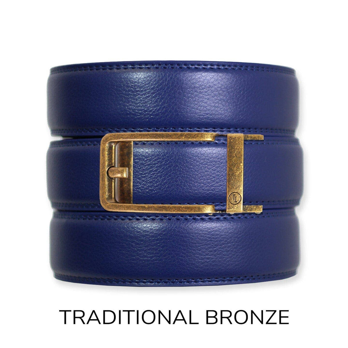 Tough Apparel Tough Apparel - Navy Leather Ratchet Belt & Buckle Set: Black / XL (Pant size 60 and below)