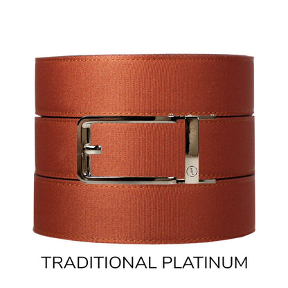 Tough Apparel Tough Apparel - Rust Canvas+ Ratchet Belt & Buckle Set: Brushed Gold