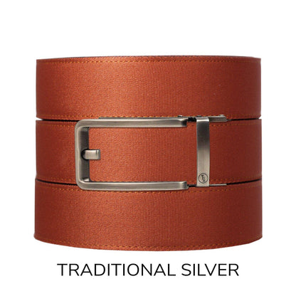 Tough Apparel Tough Apparel - Rust Canvas+ Ratchet Belt & Buckle Set: Brushed Gold