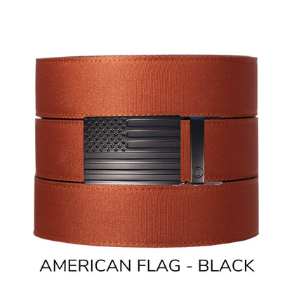 Tough Apparel Tough Apparel - Rust Canvas+ Ratchet Belt & Buckle Set: Brushed Gold