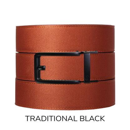 Tough Apparel Tough Apparel - Rust Canvas+ Ratchet Belt & Buckle Set: Brushed Gold