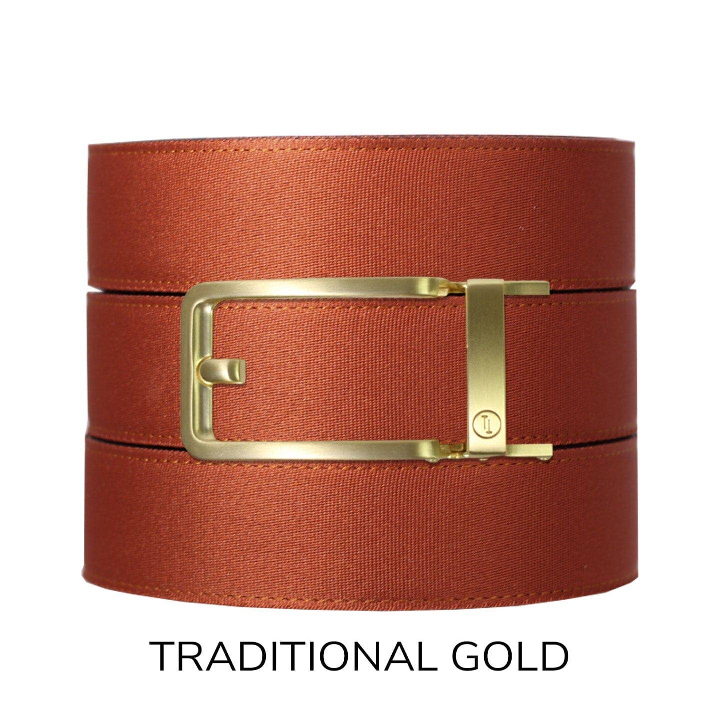 Tough Apparel Tough Apparel - Rust Canvas+ Ratchet Belt & Buckle Set: Brushed Gold