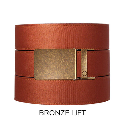 Tough Apparel Tough Apparel - Rust Canvas+ Ratchet Belt & Buckle Set: Brushed Gold