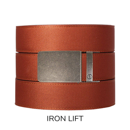 Tough Apparel Tough Apparel - Rust Canvas+ Ratchet Belt & Buckle Set: Brushed Gold