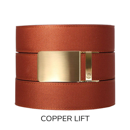 Tough Apparel Tough Apparel - Rust Canvas+ Ratchet Belt & Buckle Set: Brushed Gold