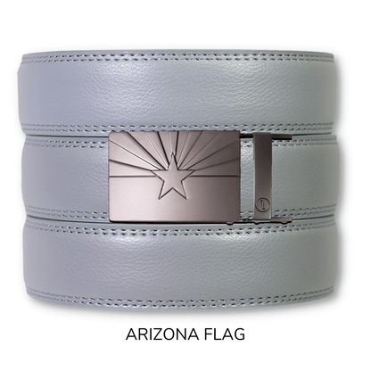 Tough Apparel Tough Apparel - Slate Leather Ratchet Belt & Buckle Set: Brushed Silver