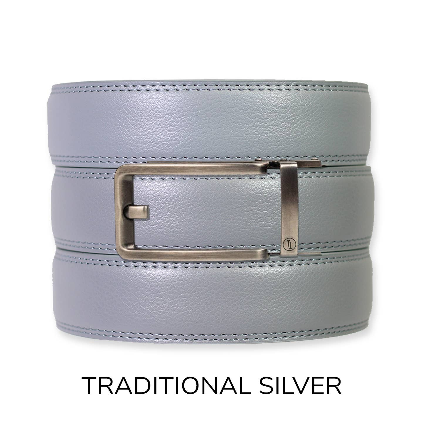 Tough Apparel Tough Apparel - Slate Leather Ratchet Belt & Buckle Set: Brushed Silver