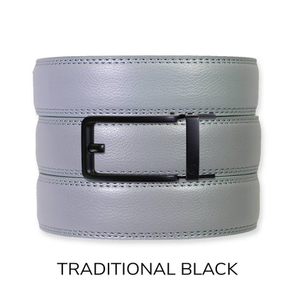 Tough Apparel Tough Apparel - Slate Leather Ratchet Belt & Buckle Set: Brushed Silver