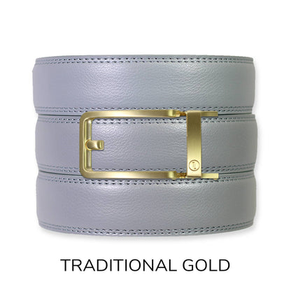 Tough Apparel Tough Apparel - Slate Leather Ratchet Belt & Buckle Set: Brushed Silver