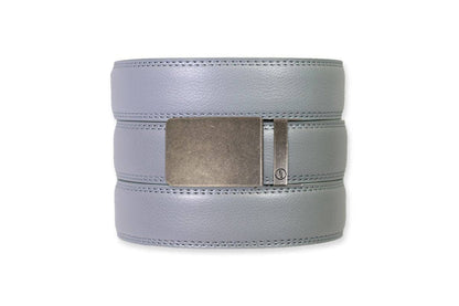 Tough Apparel Tough Apparel - Slate Leather Ratchet Belt & Buckle Set: Brushed Silver