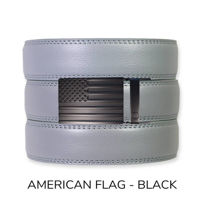 Tough Apparel Tough Apparel - Slate Leather Ratchet Belt & Buckle Set: Brushed Silver