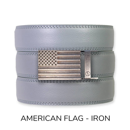 Tough Apparel Tough Apparel - Slate Leather Ratchet Belt & Buckle Set: Brushed Silver