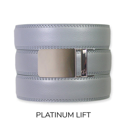 Tough Apparel Tough Apparel - Slate Leather Ratchet Belt & Buckle Set: Brushed Silver