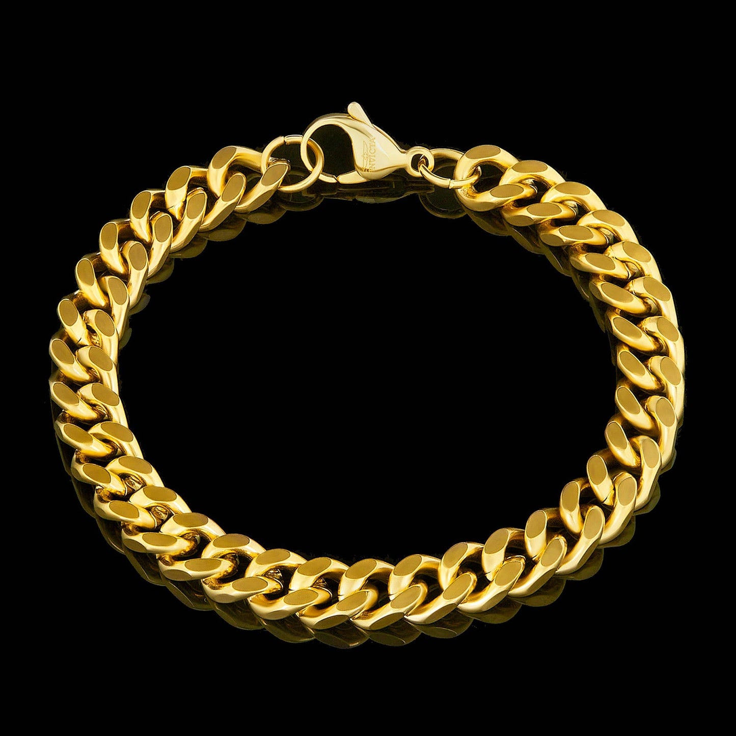 West Coast Jewelry Bracelet West Coast Jewelry - Invicta Jewelry Curb Chain Steel Bracelet (8.5mm) - 8.5": Gold