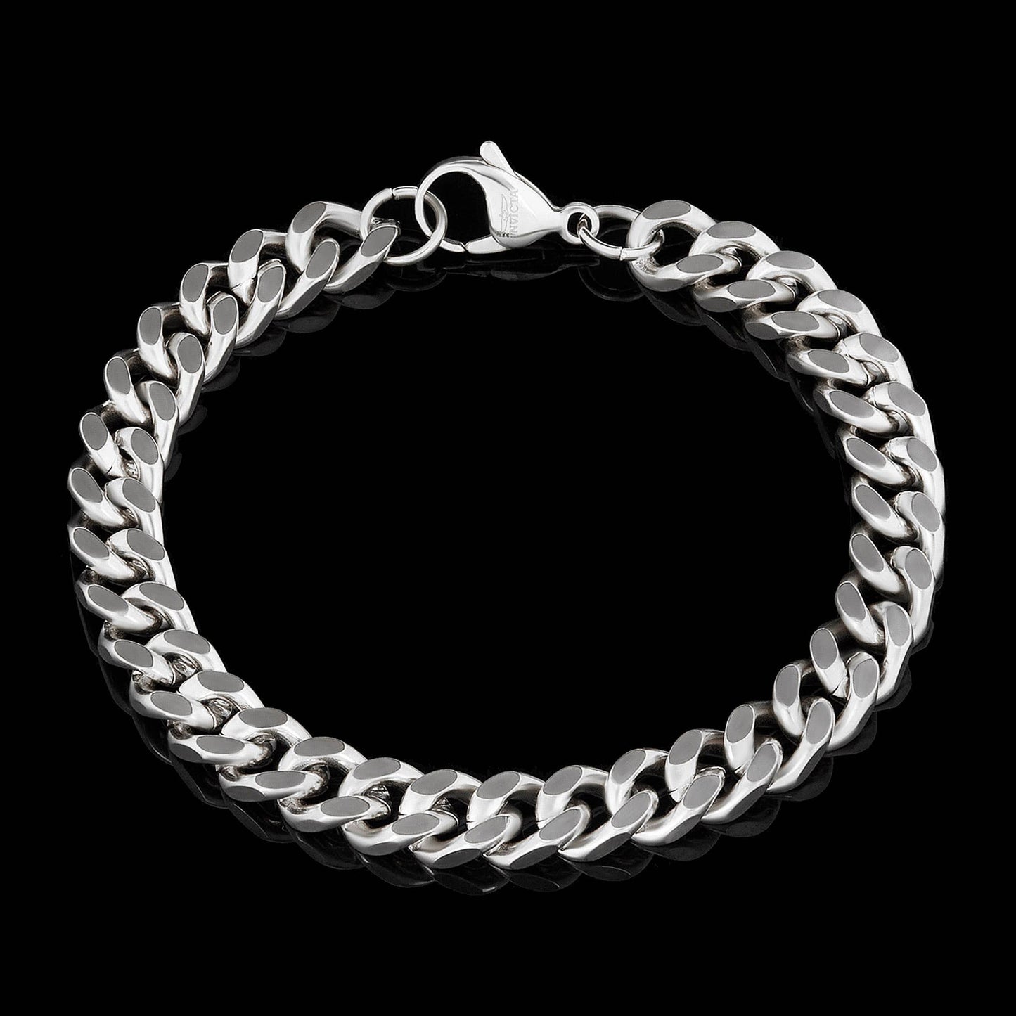 West Coast Jewelry Bracelet West Coast Jewelry - Invicta Jewelry Curb Chain Steel Bracelet (8.5mm) - 8.5": Silver
