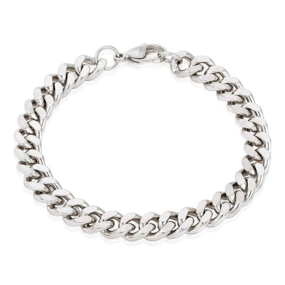 West Coast Jewelry Bracelet West Coast Jewelry - Invicta Jewelry Curb Chain Steel Bracelet (8.5mm) - 8.5": Silver