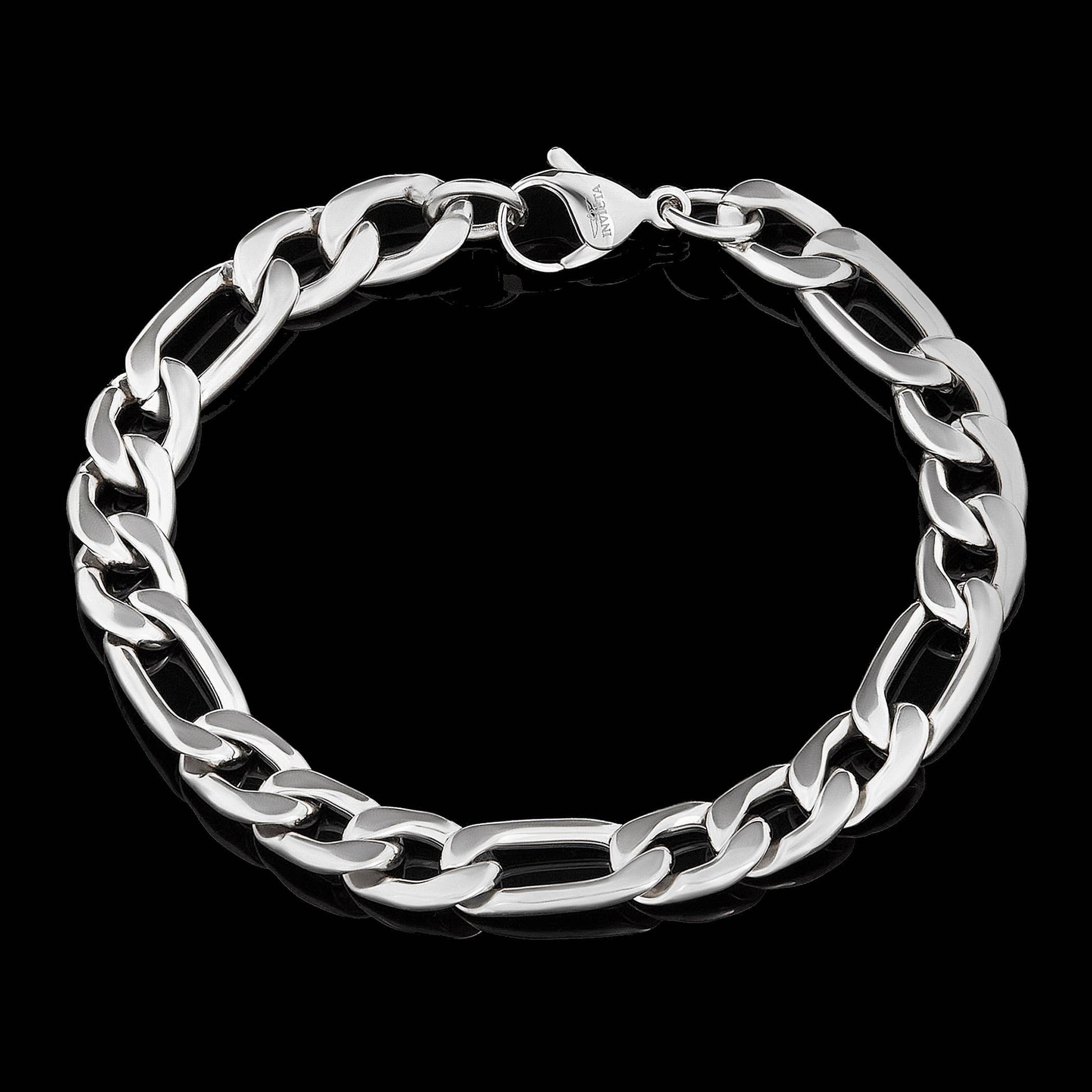 West Coast Jewelry Bracelet West Coast Jewelry - Invicta Jewelry Figaro Chain Steel Bracelet (9.3mm) - 8.75": Silver