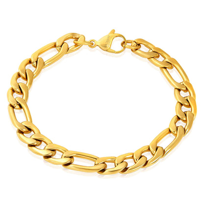 West Coast Jewelry Bracelet West Coast Jewelry - Invicta Jewelry Figaro Chain Steel Bracelet (9.3mm) - 8.75": Silver