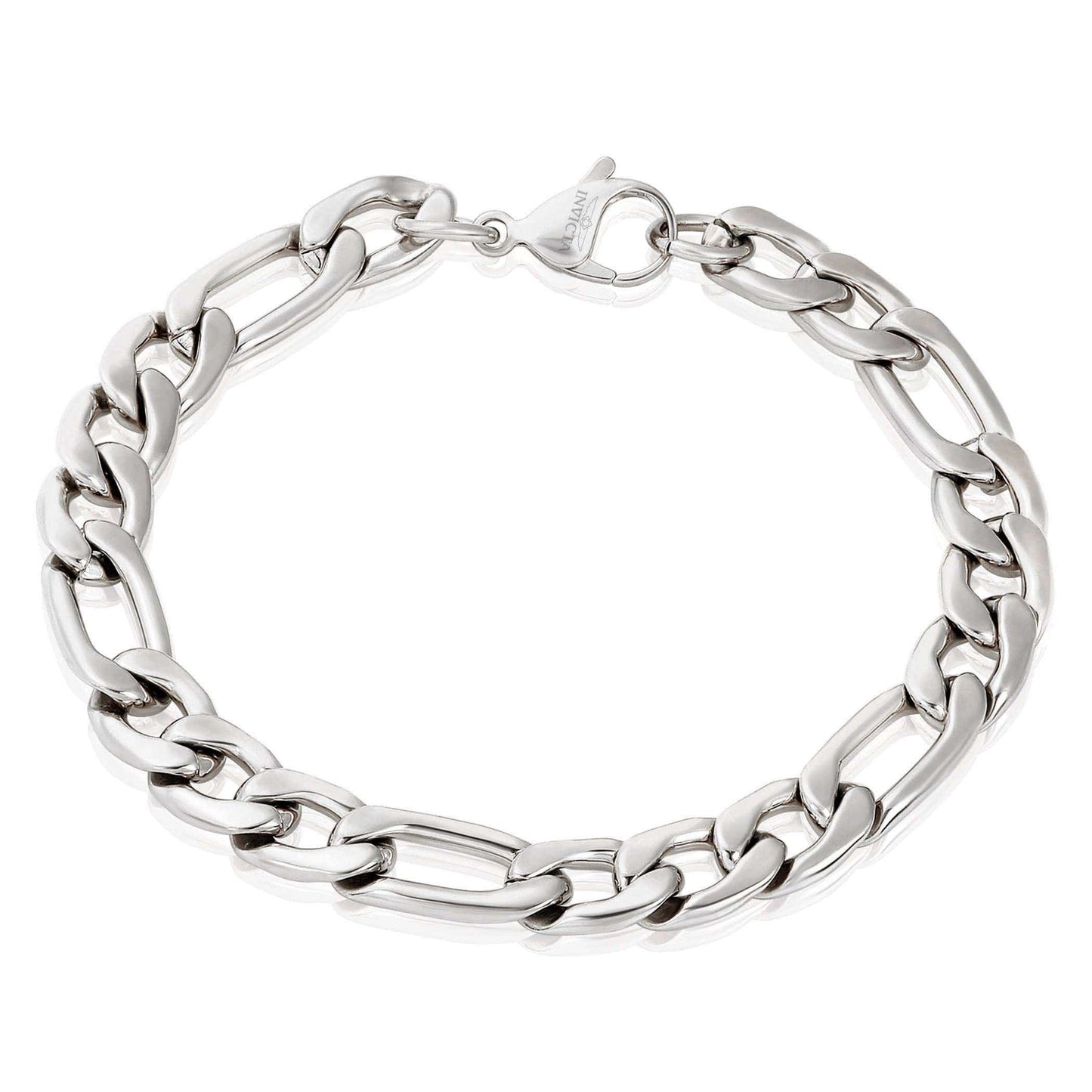 West Coast Jewelry Bracelet West Coast Jewelry - Invicta Jewelry Figaro Chain Steel Bracelet (9.3mm) - 8.75": Silver
