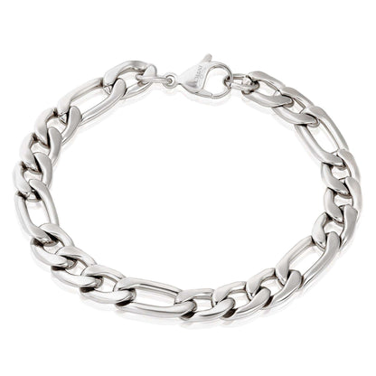 West Coast Jewelry Bracelet West Coast Jewelry - Invicta Jewelry Figaro Chain Steel Bracelet (9.3mm) - 8.75": Silver
