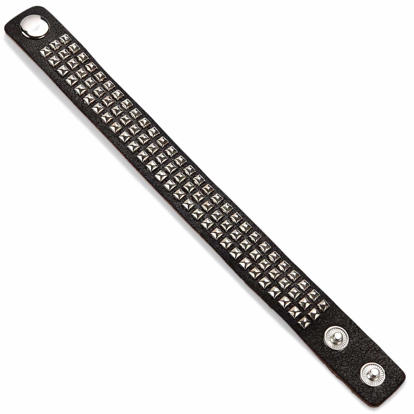 West Coast Jewelry West Coast Jewelry - Black Leather Studded Cuff Bracelet