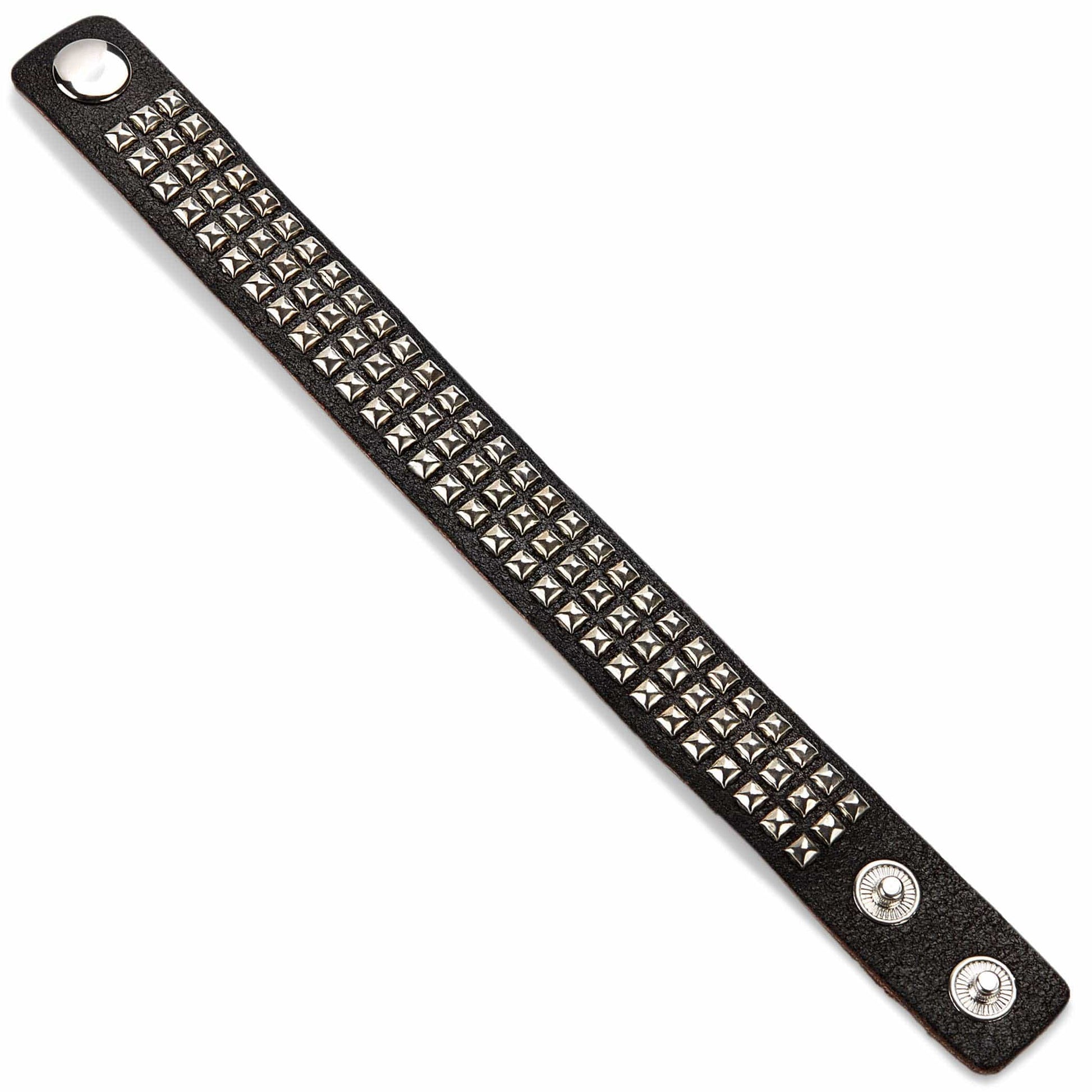 West Coast Jewelry West Coast Jewelry - Black Leather Studded Cuff Bracelet
