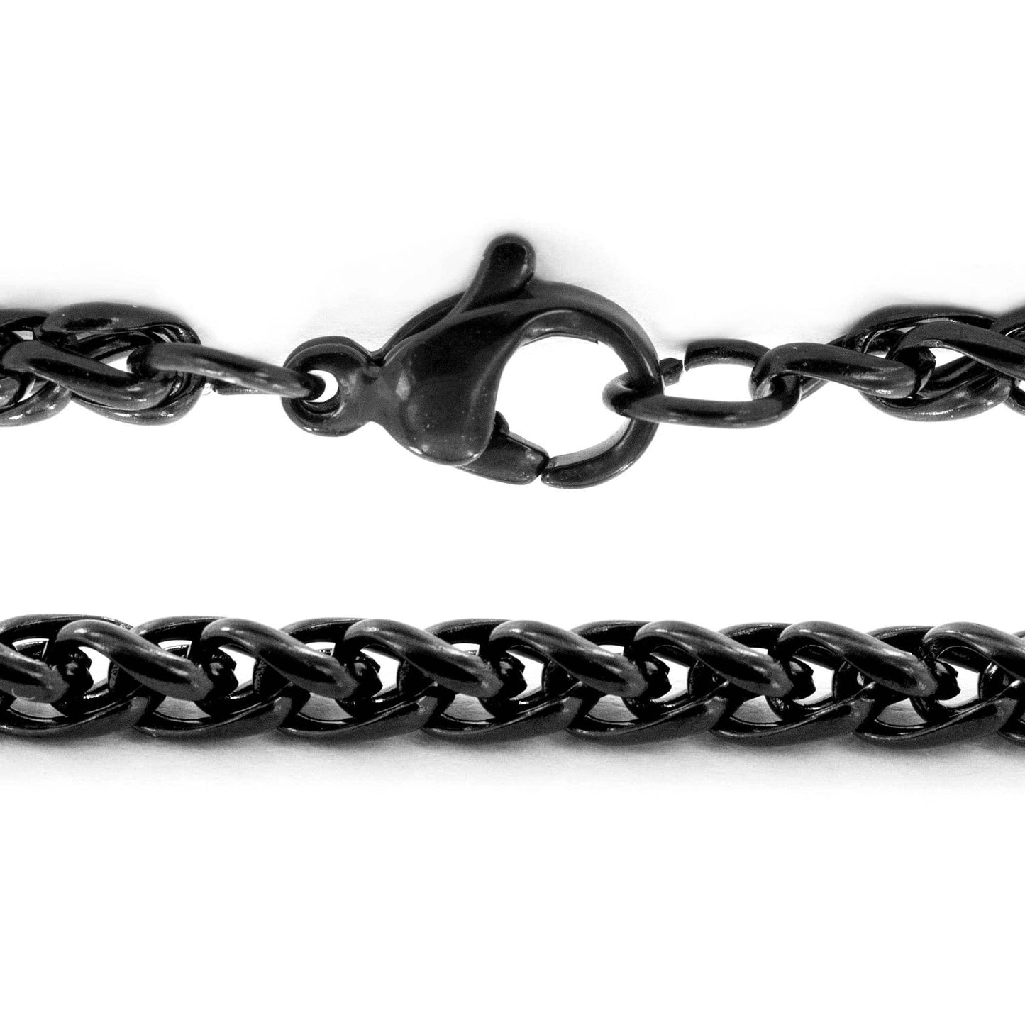 West Coast Jewelry West Coast Jewelry - Black Plated Stainless Steel Spiga Necklace (3mm) - 24"
