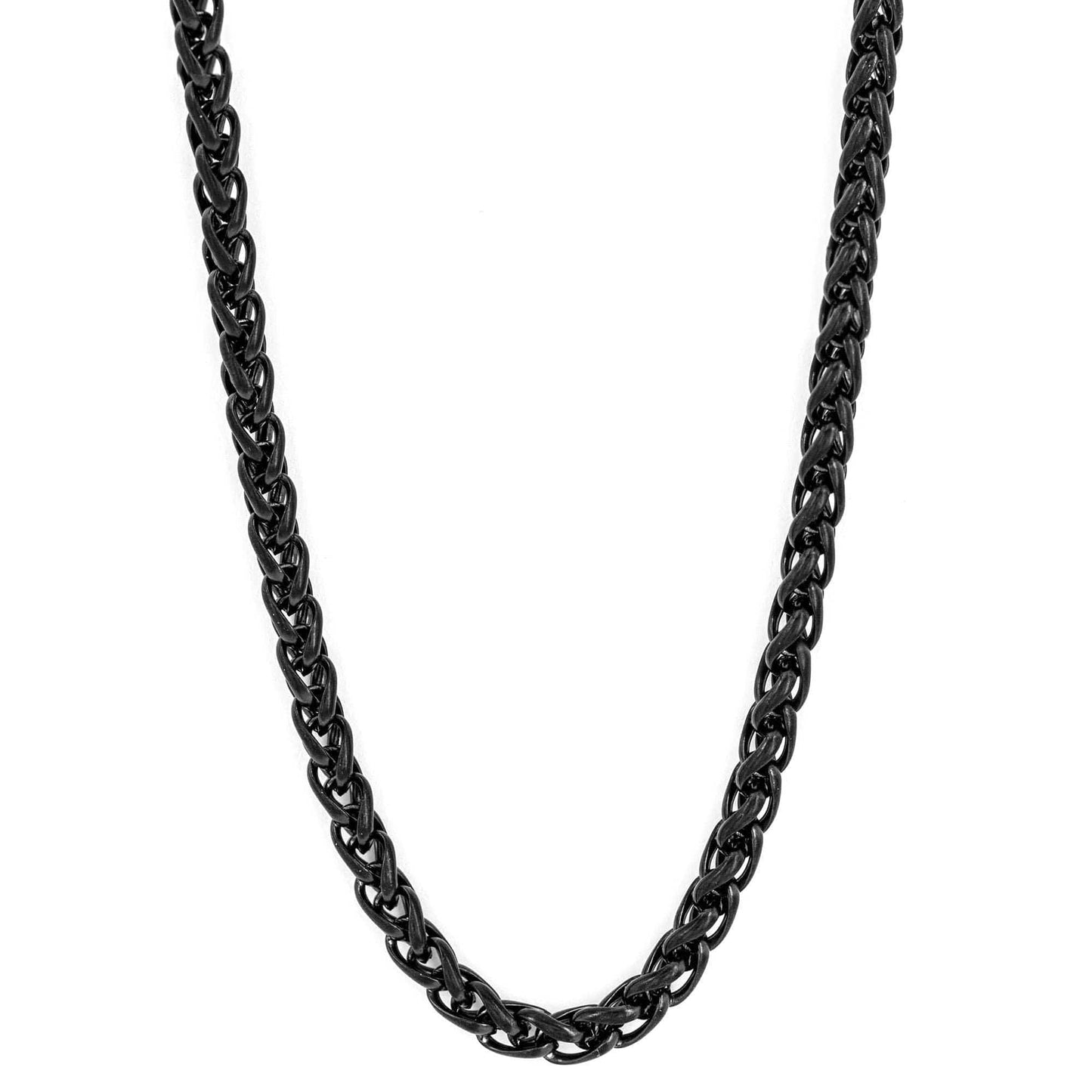 West Coast Jewelry West Coast Jewelry - Black Plated Stainless Steel Spiga Necklace (3mm) - 24"