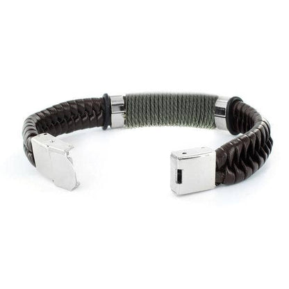 West Coast Jewelry West Coast Jewelry - Colored Twine Woven Black Leather Bracelet